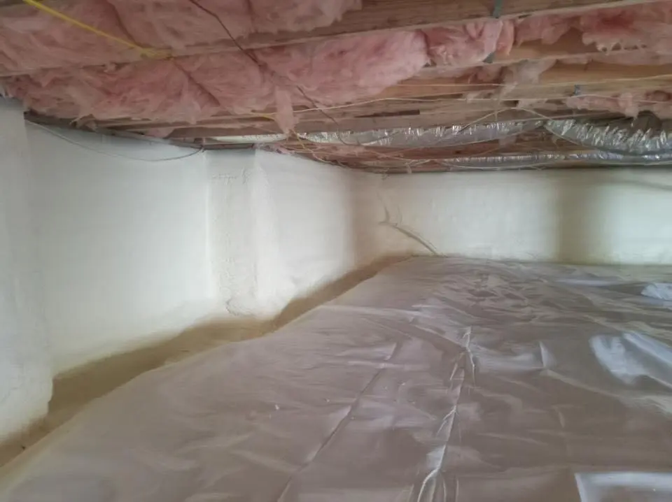 Crawl space encapsulation with closed-cell spray foam for Spray Foam Roofing in Grandview
